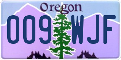 OR license plate 009WJF