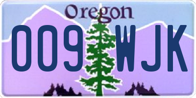 OR license plate 009WJK