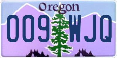OR license plate 009WJQ