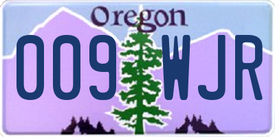 OR license plate 009WJR