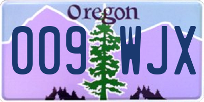 OR license plate 009WJX