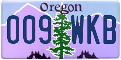 OR license plate 009WKB