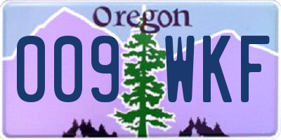 OR license plate 009WKF