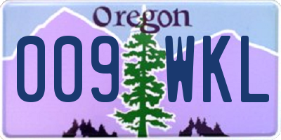 OR license plate 009WKL