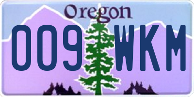 OR license plate 009WKM