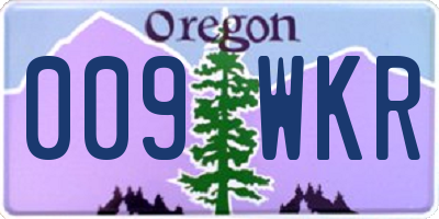 OR license plate 009WKR