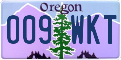 OR license plate 009WKT