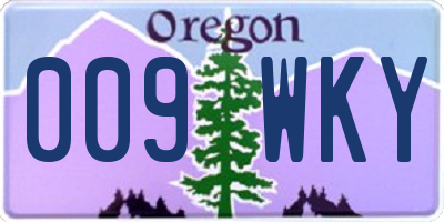 OR license plate 009WKY