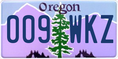 OR license plate 009WKZ
