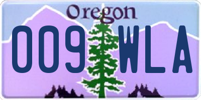 OR license plate 009WLA