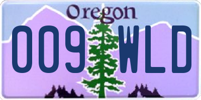 OR license plate 009WLD