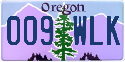 OR license plate 009WLK