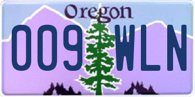OR license plate 009WLN