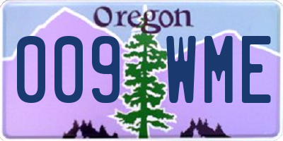 OR license plate 009WME