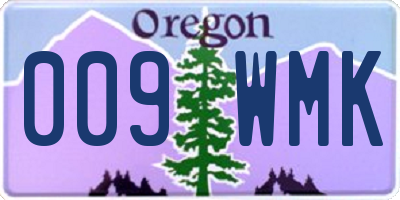 OR license plate 009WMK
