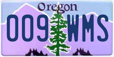 OR license plate 009WMS