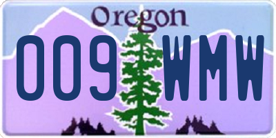 OR license plate 009WMW