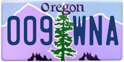 OR license plate 009WNA