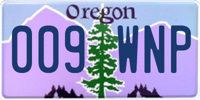 OR license plate 009WNP