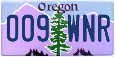 OR license plate 009WNR