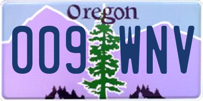 OR license plate 009WNV