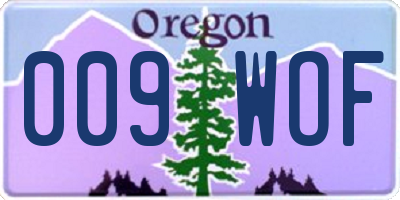 OR license plate 009WOF