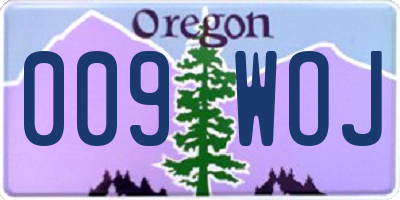 OR license plate 009WOJ