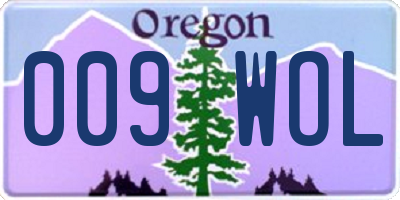OR license plate 009WOL