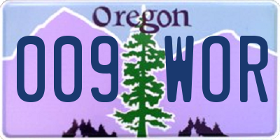 OR license plate 009WOR
