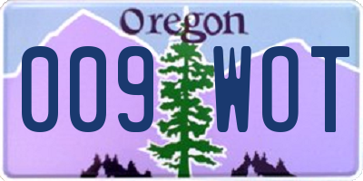 OR license plate 009WOT