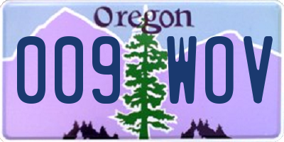OR license plate 009WOV