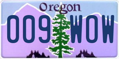 OR license plate 009WOW