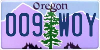 OR license plate 009WOY