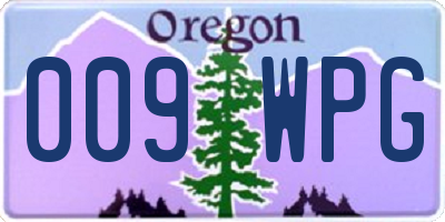 OR license plate 009WPG