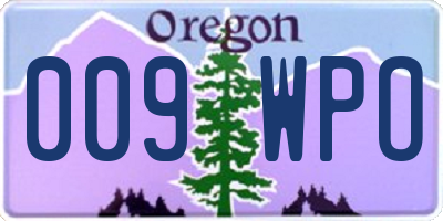 OR license plate 009WPO