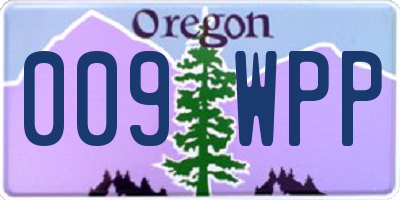 OR license plate 009WPP