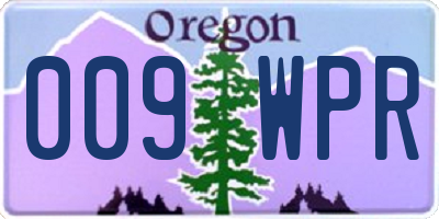 OR license plate 009WPR