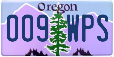 OR license plate 009WPS
