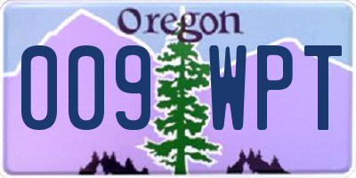 OR license plate 009WPT