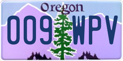 OR license plate 009WPV