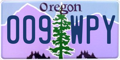 OR license plate 009WPY