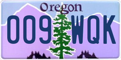 OR license plate 009WQK
