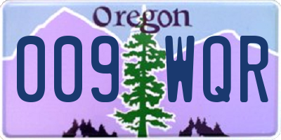 OR license plate 009WQR