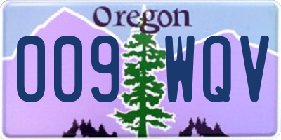 OR license plate 009WQV