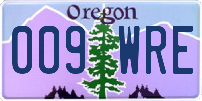 OR license plate 009WRE