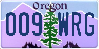 OR license plate 009WRG