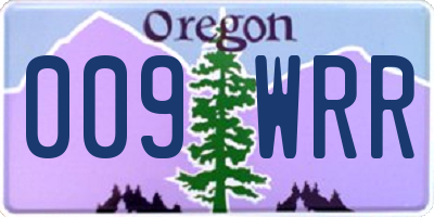 OR license plate 009WRR