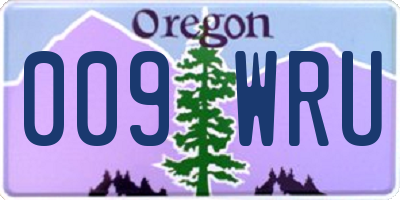 OR license plate 009WRU