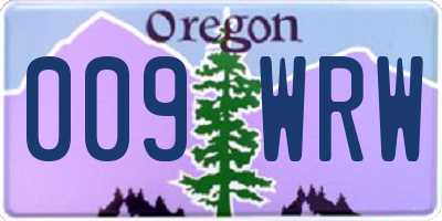 OR license plate 009WRW