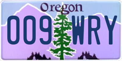 OR license plate 009WRY